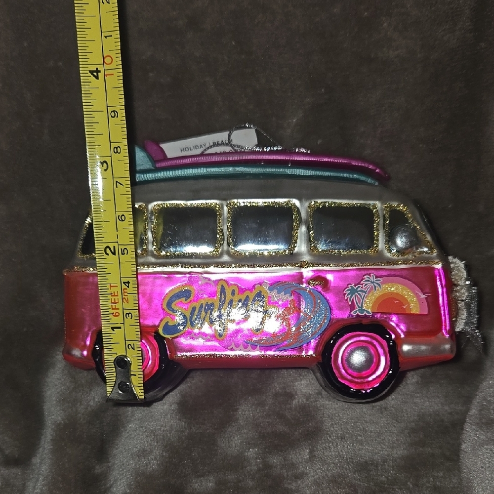 🔥 2/$9 or 3/$13  Pink Surfing Van Ornament - Picture 2 of 6